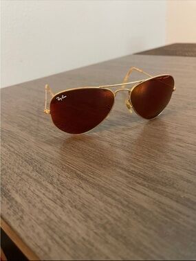 Ray-Ban Aviator Sunglasses in Gold with Brown Lenses